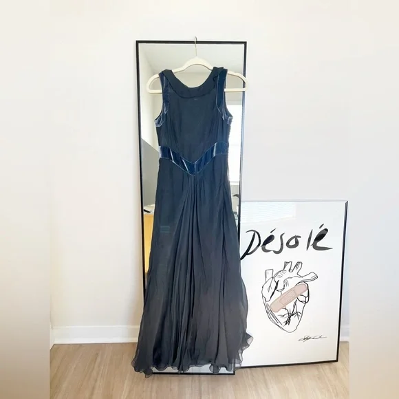 Emporio Armani 100% Silk Velvet Panel Evening GownMade in ItalyIT 38 US 2
